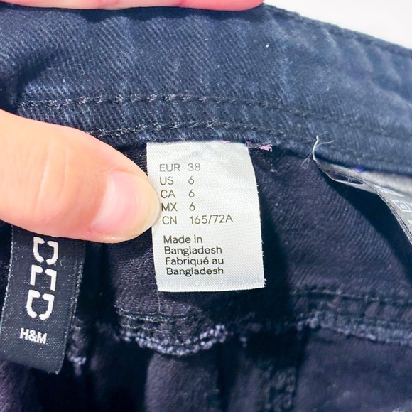 DIVIDED Black ribbed patchwork jeans with wide leg - Picture 2 of 11